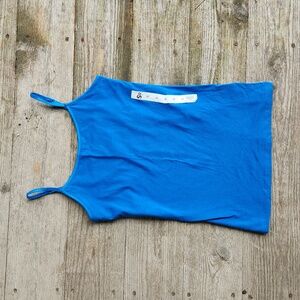 NWT Blue Satin Trim Camisole with built in bra size small
